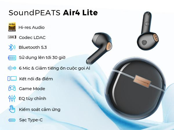 Soundpeats trình làng 2 phiên bản tai nghe Air4 và Air4 Lite cực kỳ ấn tượng - Ảnh 2.