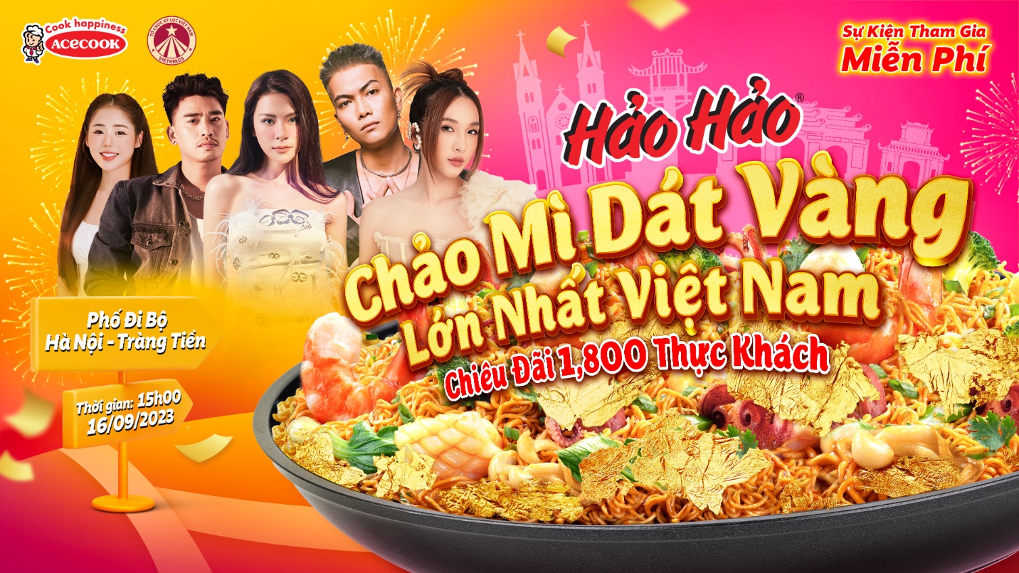 Hảo Hảo đãi vàng 24K và chảo mì dát vàng lớn nhất Việt Nam mừng sinh nhật 23 - Ảnh 3.
