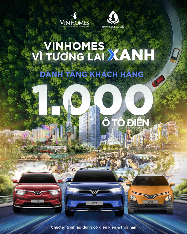 Vinhomes tặng 1000 ô tô điện VinFast cho khách hàng - Ảnh 1.