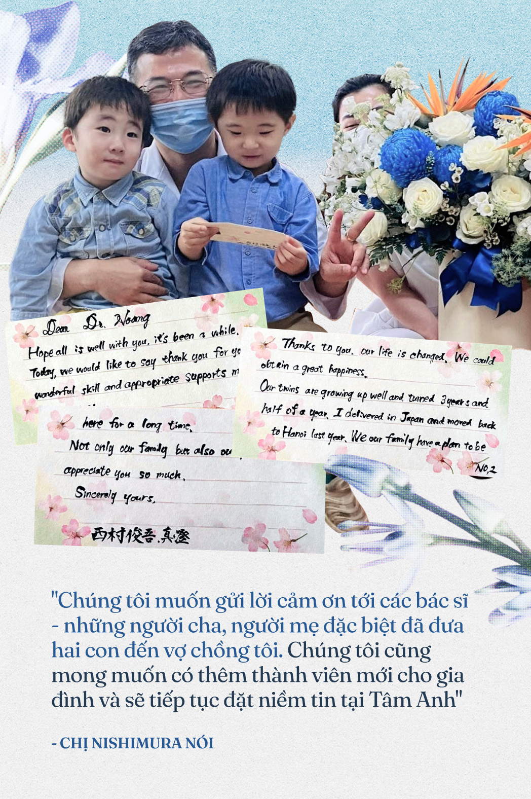 Cuộc hội ngộ đặc biệt của bác sĩ Việt và hai bé song sinh Nhật Bản: “Cảm ơn những người cha, người mẹ đã đưa con đến với vợ chồng tôi” - Ảnh 4.