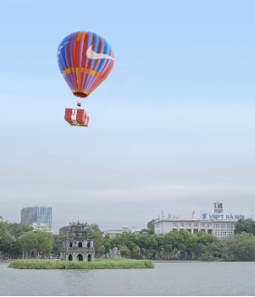 Khinh khí cầu mang biểu tượng Nike bay khắp Hà Nội là thật hay giả? - Ảnh 1.