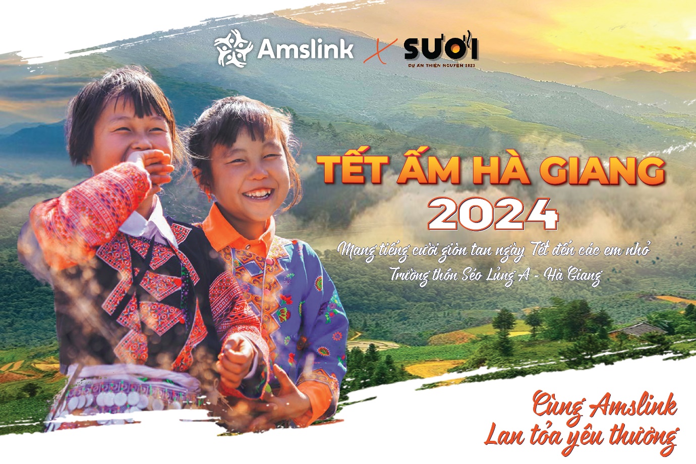 Amslink mang tiếng cười rộn ràng ngày Tết tới các em nhỏ vùng cao qua chương trình “Tết ấm Hà Giang 2024” - Ảnh 1.