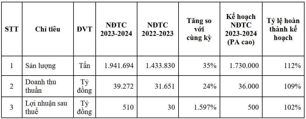 HSG: Lợi nhuận sau thuế NĐTC 2023-2024 đạt 510 tỷ đồng - Ảnh 1.