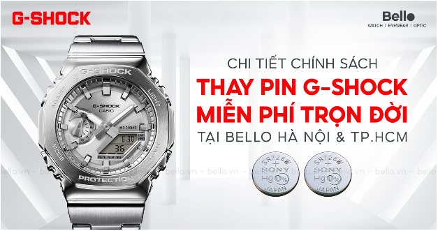 Chính sách thay pin miễn phí trọn đời đồng hồ Casio G-Shock tại Bello- Ảnh 1.