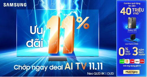 11.11 săn Samsung AI TV với ưu đãi 11% - Ảnh 1.