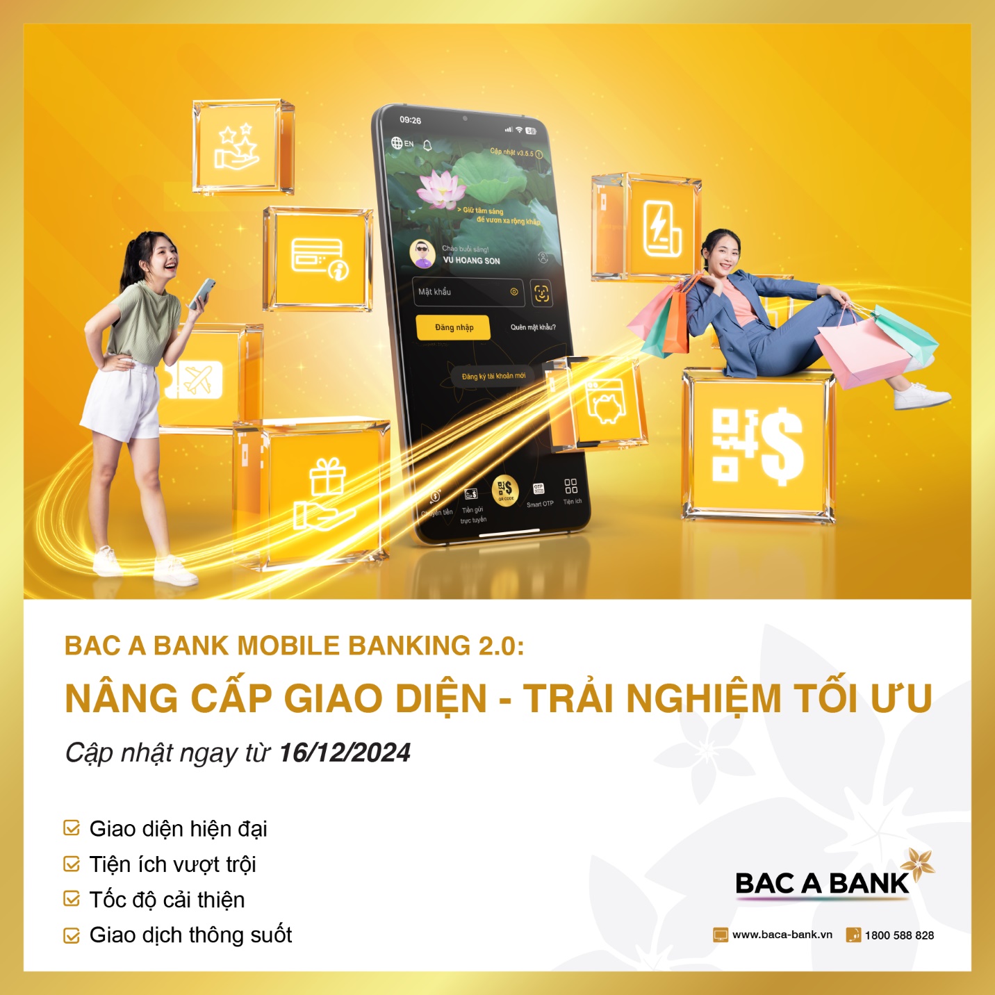 BAC A BANK ra mắt ứng dụng ngân hàng điện tử phiên bản mới- Ảnh 1.