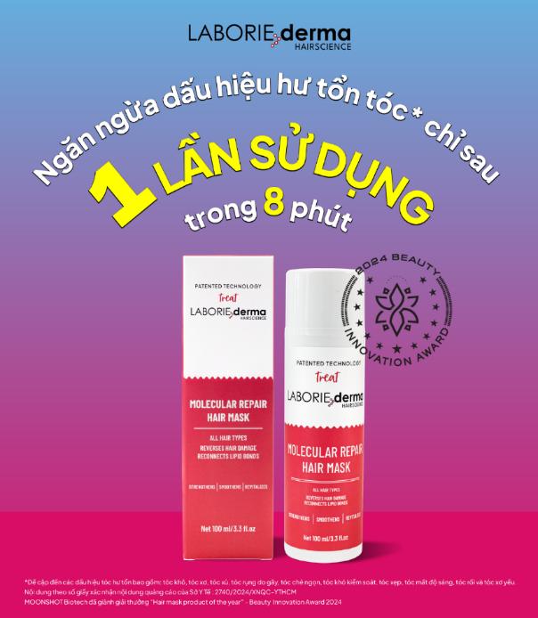 Chỉ 1 lần sử dụng trong 8 phút - LABORIE derma - bước ngoặt cho mái tóc khô, hư tổn do tẩy nhuộm hóa chất - Ảnh 1.