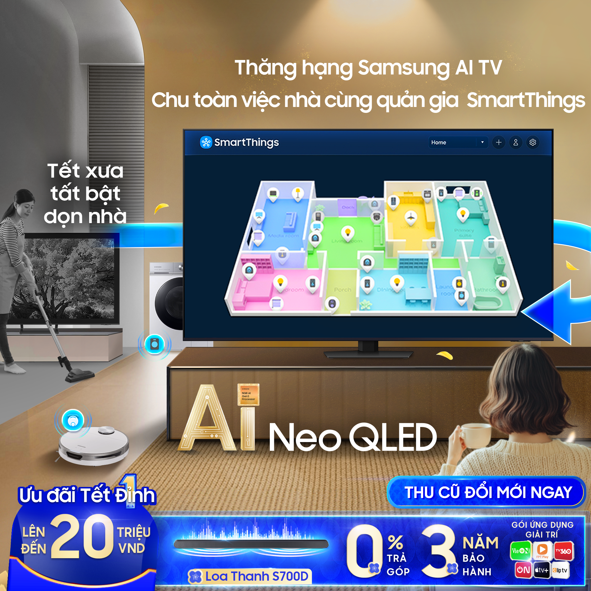 Tết làm gì cũng đỉnh với Samsung AI TV, niềm vui nhân đôi với ưu đãi đến 40 triệu đồng- Ảnh 5.