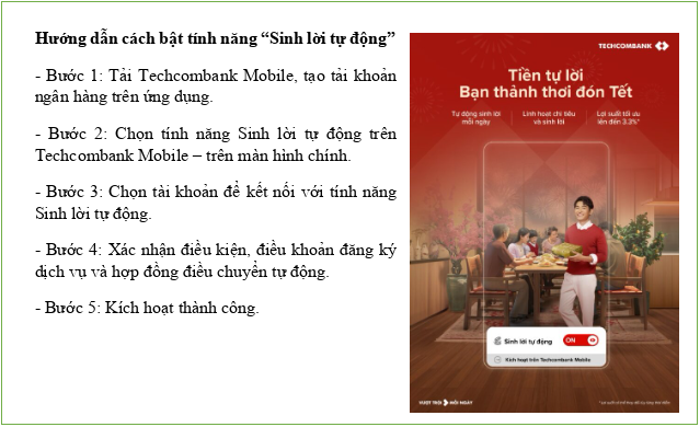 Techcombank ra mắt tính năng mới: Bật để &quot;tiền tự sinh lời&quot; - Ảnh 4.