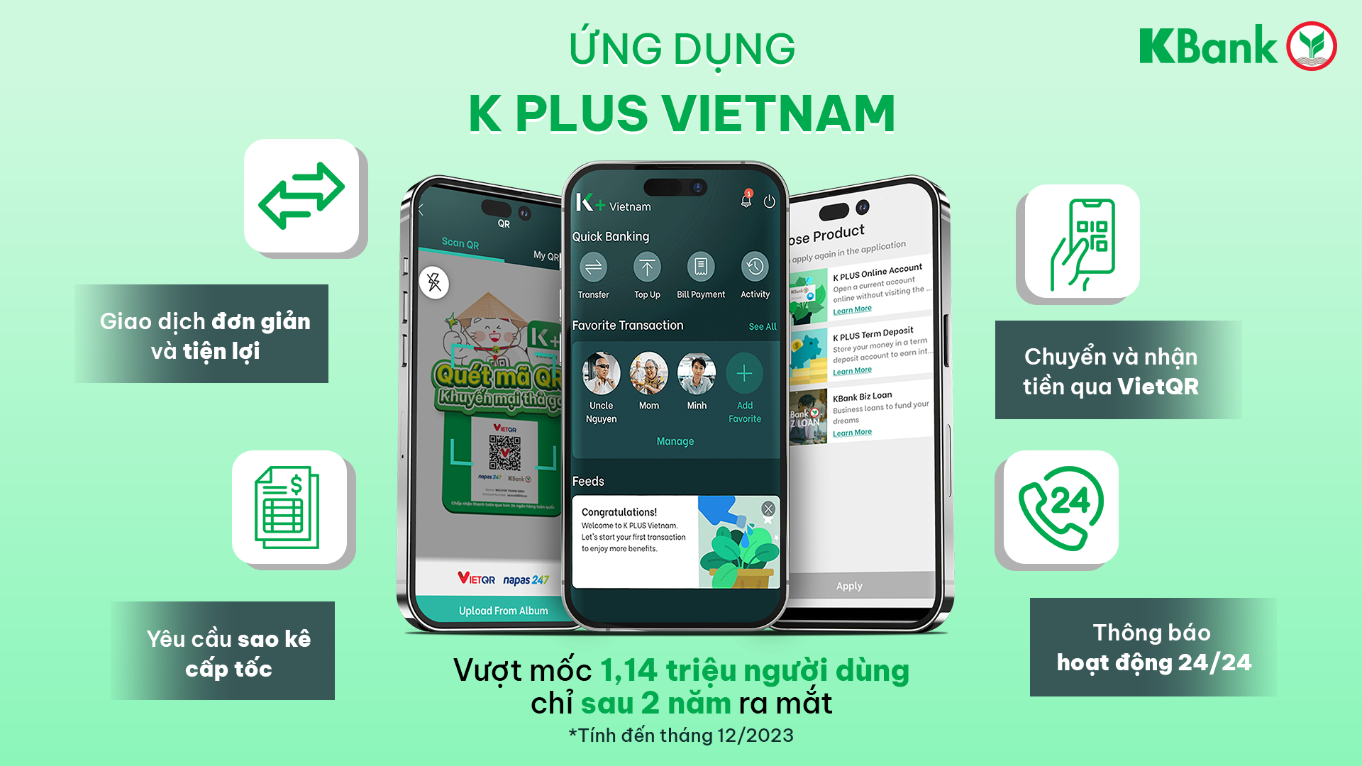 Ngân hàng KBank vượt mốc hơn 1,14 triệu người dùng trên ứng dụng K PLUS Vietnam chỉ sau 2 năm ra mắt - Ảnh 5.