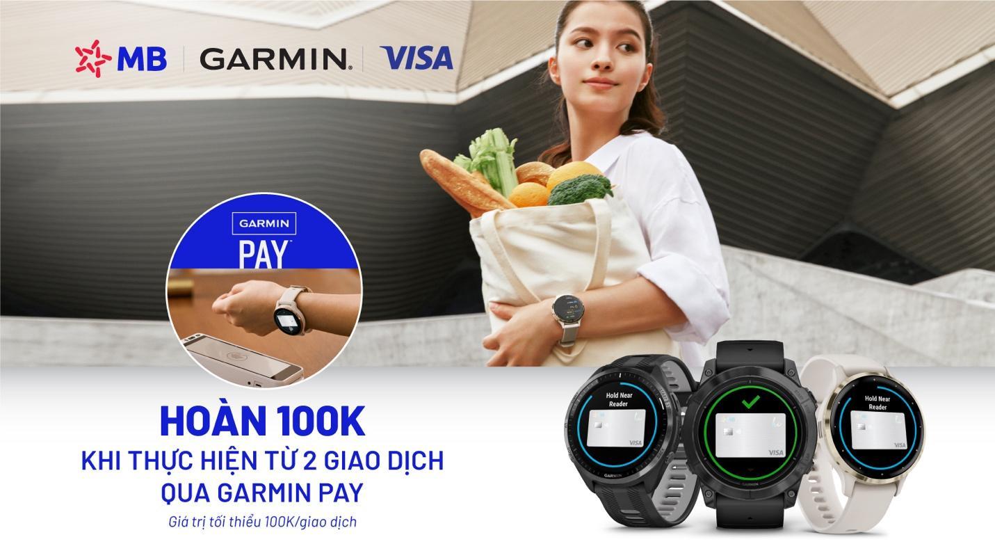 MB ra mắt giải pháp thanh toán một chạm Garmin Pay cho chủ thẻ MB Visa - Ảnh 1.