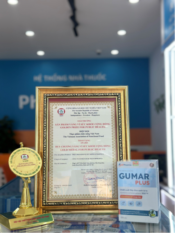 TPBVSK Gumar Plus nhận Huy chương Vàng Sản phẩm vì sức khỏe cộng đồng 2024 - Ảnh 1.
