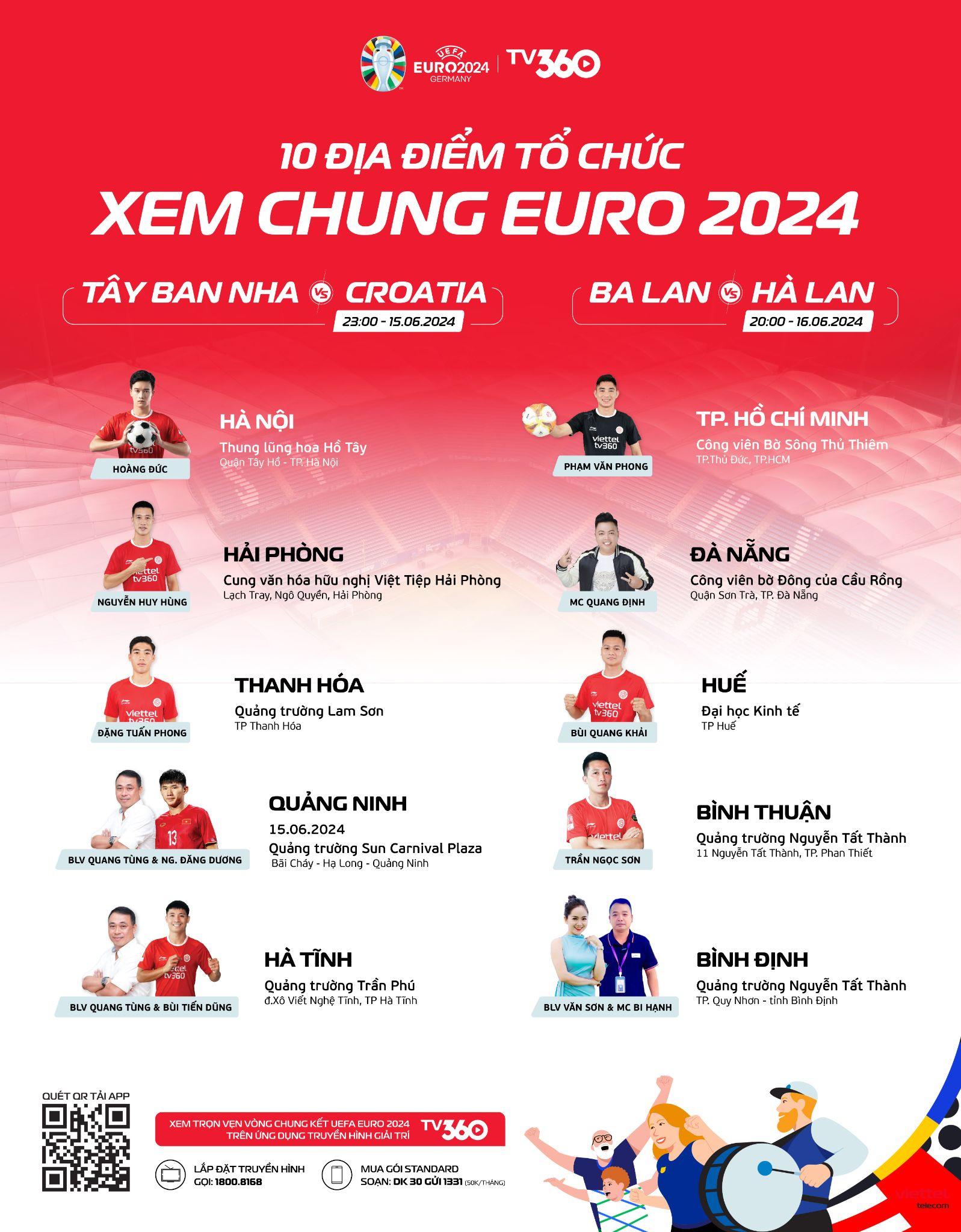 Khán giả 10 tỉnh thành sẽ "đã khát" với sự kiện xem chung Euro 2024 cùng TV360- Ảnh 1.