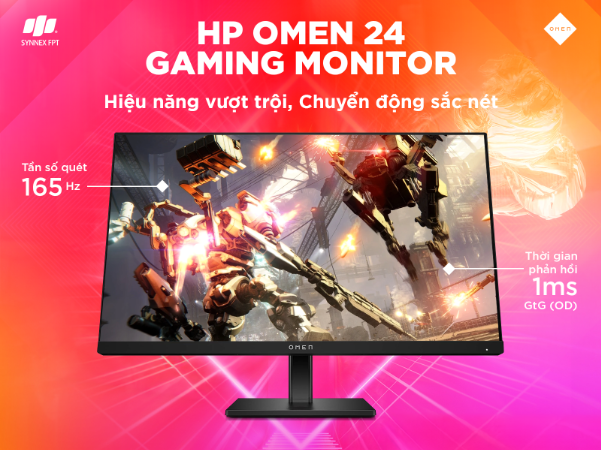 Màn hình HP OMEN 24 FHD 165Hz: Sự lựa chọn hoàn hảo cho Game thủ chuyên nghiệp - Ảnh 1.