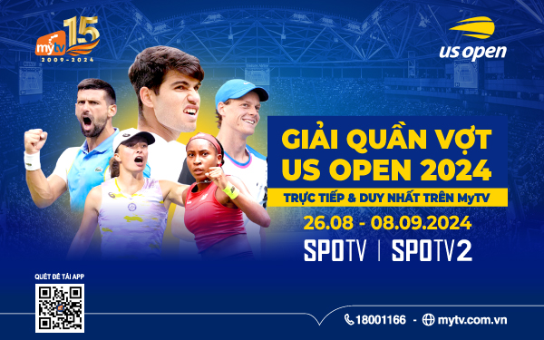 Giải quần vợt US Open 2024 phát trực tiếp và duy nhất trên MyTV- Ảnh 1.