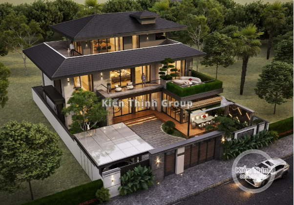 5 mẫu biệt thự hiện đại có thiết kế sáng tạo đi đầu xu hướng không gian xanh - Ảnh 1.