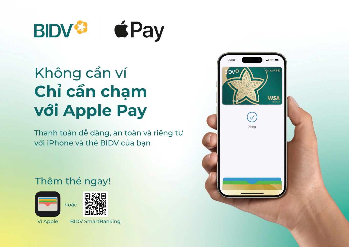 Thanh toán dễ dàng, an toàn và riêng tư với thẻ BIDV Visa và Apple Pay- Ảnh 1.