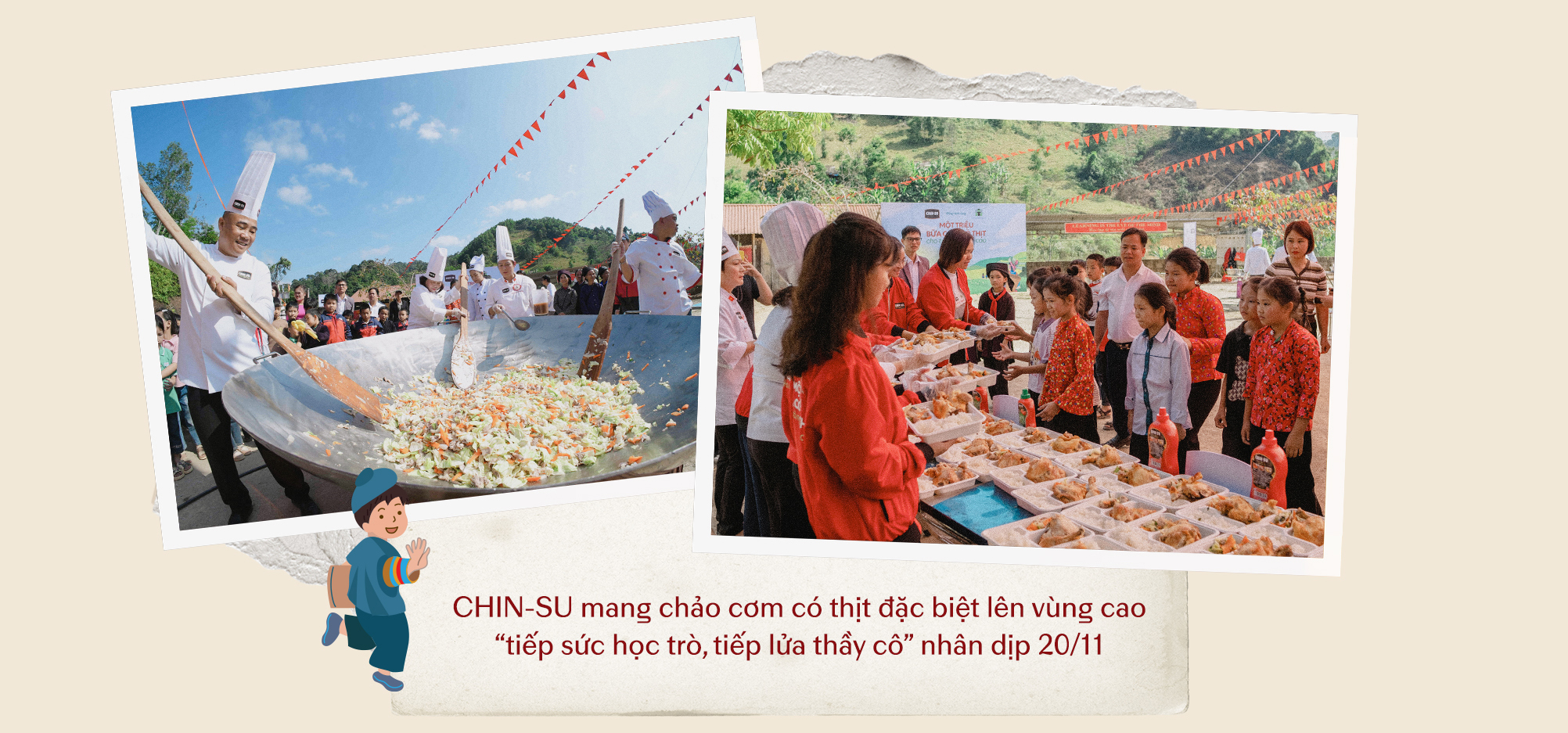 CHIN-SU “Một triệu bữa cơm có thịt”, tiếp sức học trò vùng cao - Ảnh 4.