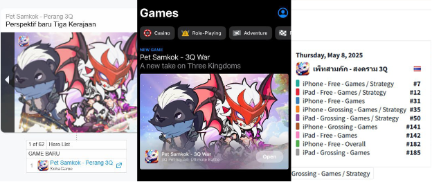 Pet Samkok bùng nổ BXH toàn Đông Nam Á: Top 1 Store Việt Nam, top Feature tại Thái Lan và Indonesia- Ảnh 2. Pet Samkok bùng nổ BXH toàn Đông Nam Á: Top 1 Store Việt Nam, top Feature tại Thái Lan và Indonesia- Ảnh 2.