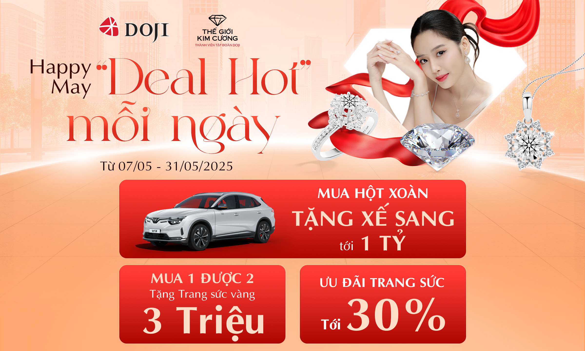 Sắm kim cương tại DOJI và Thế Giới Kim Cương - Rinh xe sang tới 1 tỷ đồng - Ảnh 2. Sắm kim cương tại DOJI và Thế Giới Kim Cương - Rinh xe sang tới 1 tỷ đồng - Ảnh 2.