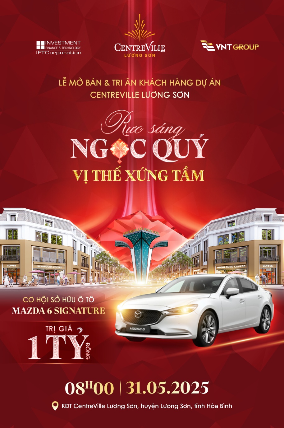 Cơ hội trúng xe Mazda tại Lễ Mở bán và Tri ân CentreVille Lương Sơn- Ảnh 1.