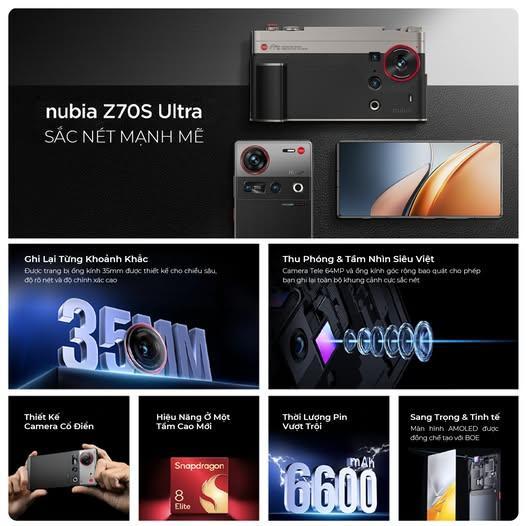 Nubia Z70S Ultra 5G: Ứng viên nổi bật trong phân khúc điện thoại Flagship 2025- Ảnh 2. Nubia Z70S Ultra 5G: Ứng viên nổi bật trong phân khúc điện thoại Flagship 2025- Ảnh 2.