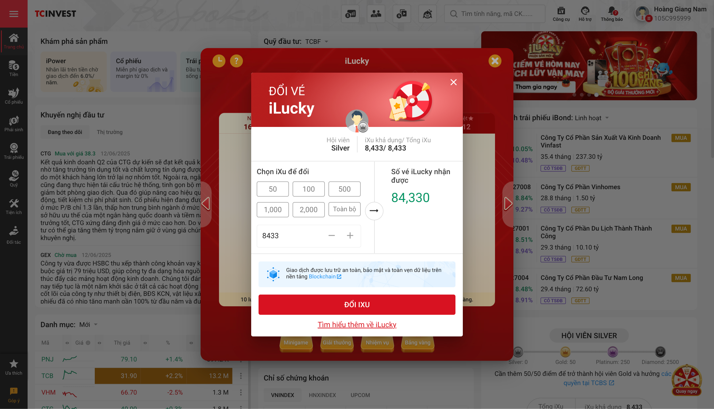Cơn sốt "Vòng quay may mắn iLucky" tại TCBS: Tặng 100 chỉ vàng nhẫn- Ảnh 3. Cơn sốt "Vòng quay may mắn iLucky" tại TCBS: Tặng 100 chỉ vàng nhẫn- Ảnh 3.