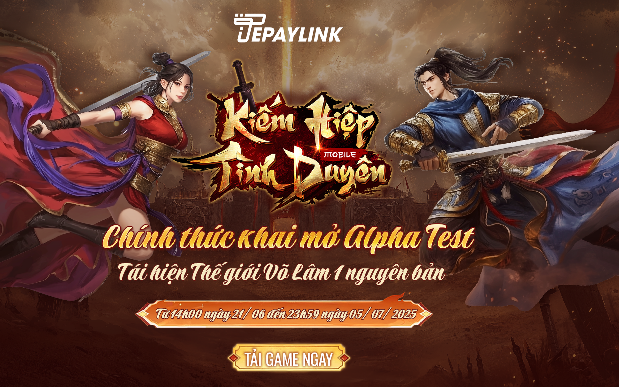 Kiếm Hiệp Tình Duyên Mobile – Siêu phẩm kế thừa huyền thoại Võ Lâm ra mắt Alpha Test