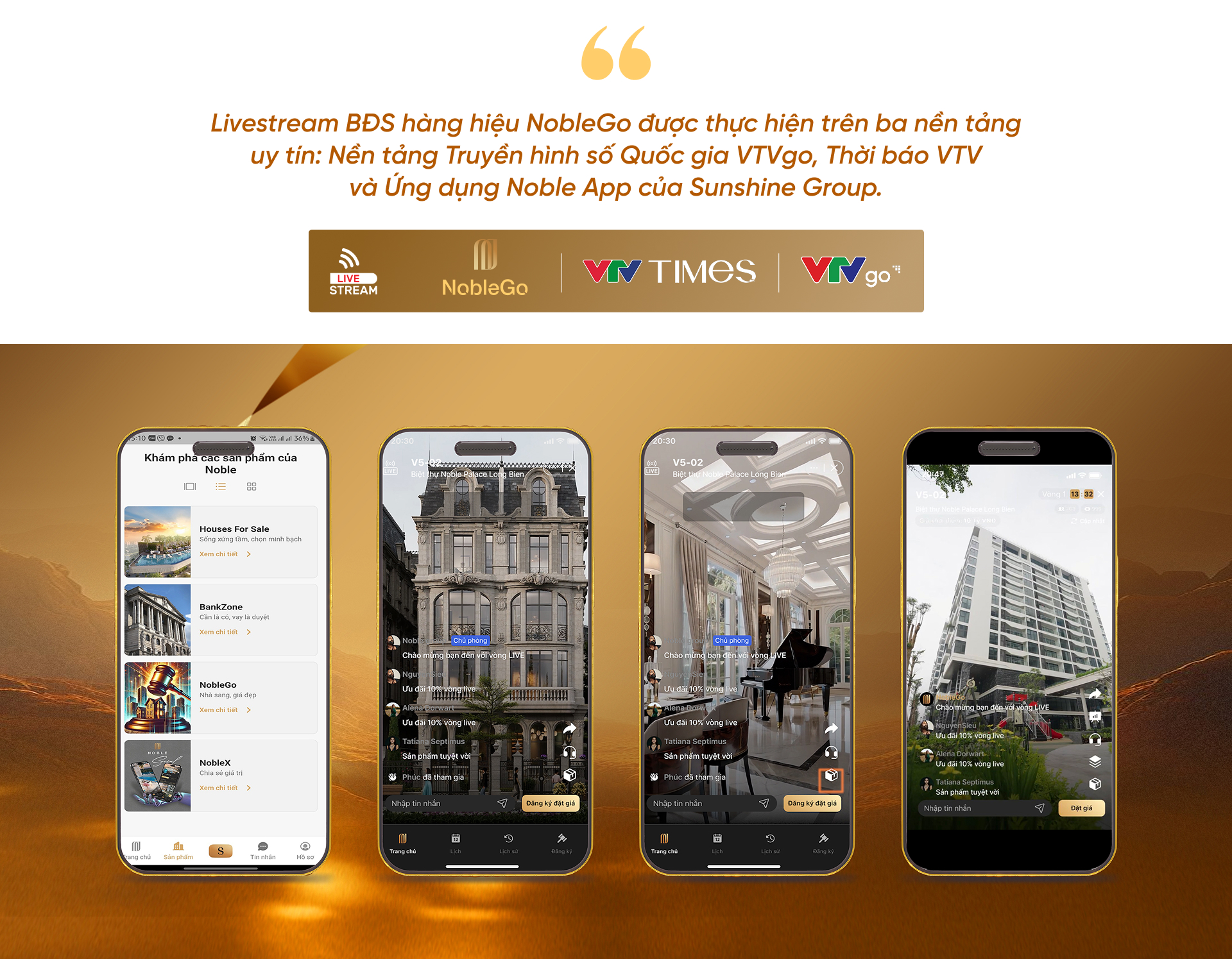 Sunshine Group ra mắt NobleGo - Livestream đặt giá mua bất động sản hàng hiệu tiên phong tại Việt Nam với giá khởi điểm từ 50% giá thị trường- Ảnh 6. Sunshine Group ra mắt NobleGo - Livestream đặt giá mua bất động sản hàng hiệu tiên phong tại Việt Nam với giá khởi điểm từ 50% giá thị trường- Ảnh 6.