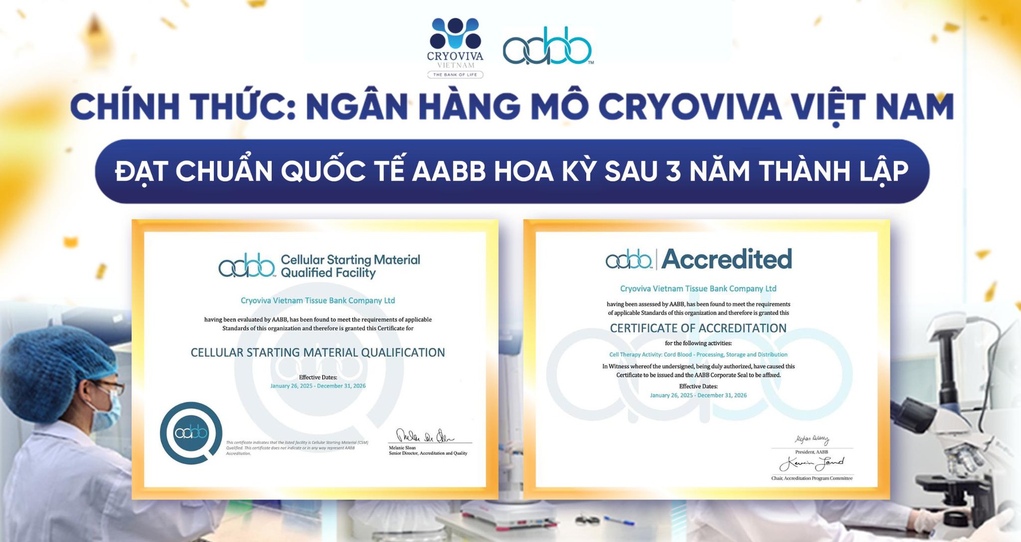 Cryoviva Vietnam đạt chứng nhận AABB, tiêu chuẩn lưu trữ toàn cầu- Ảnh 2. Cryoviva Vietnam đạt chứng nhận AABB, tiêu chuẩn lưu trữ toàn cầu- Ảnh 2.