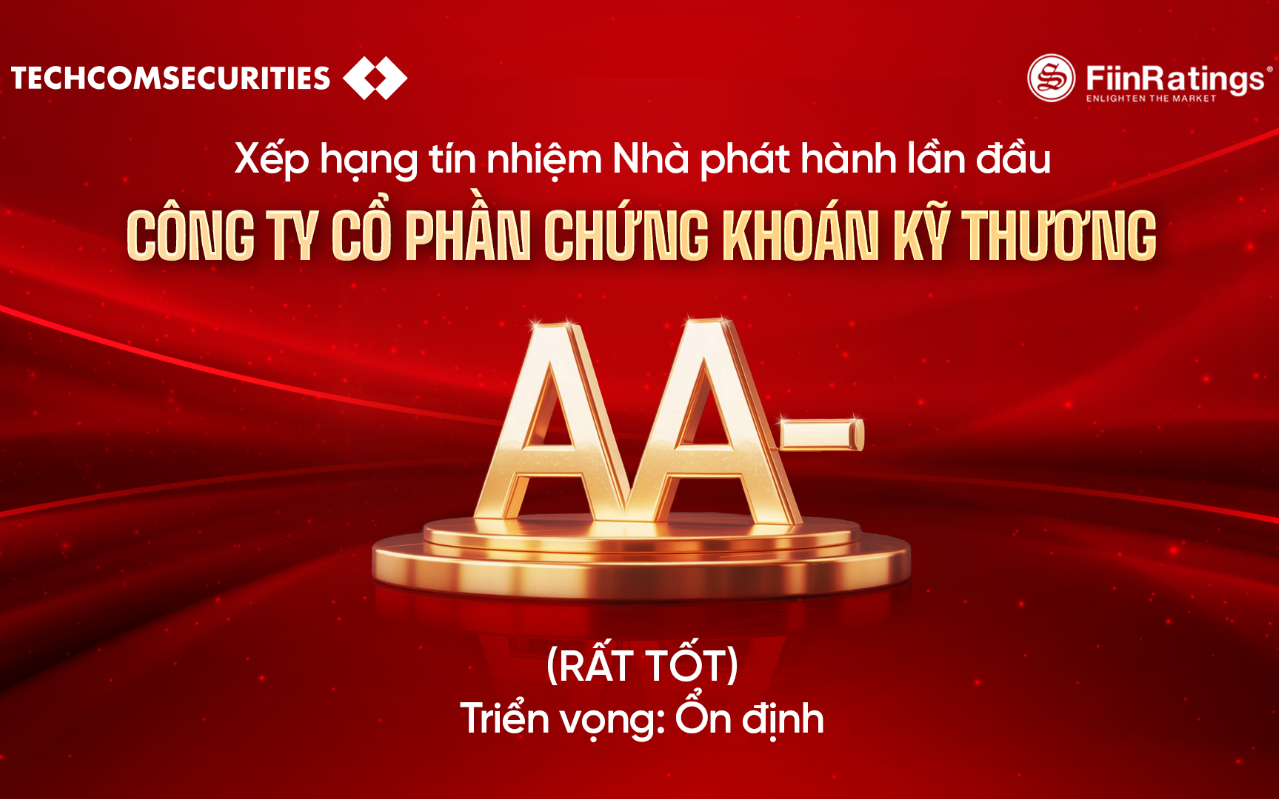 FiinRatings xếp hạng tín nhiệm TCBS ở mức AA- với triển vọng 