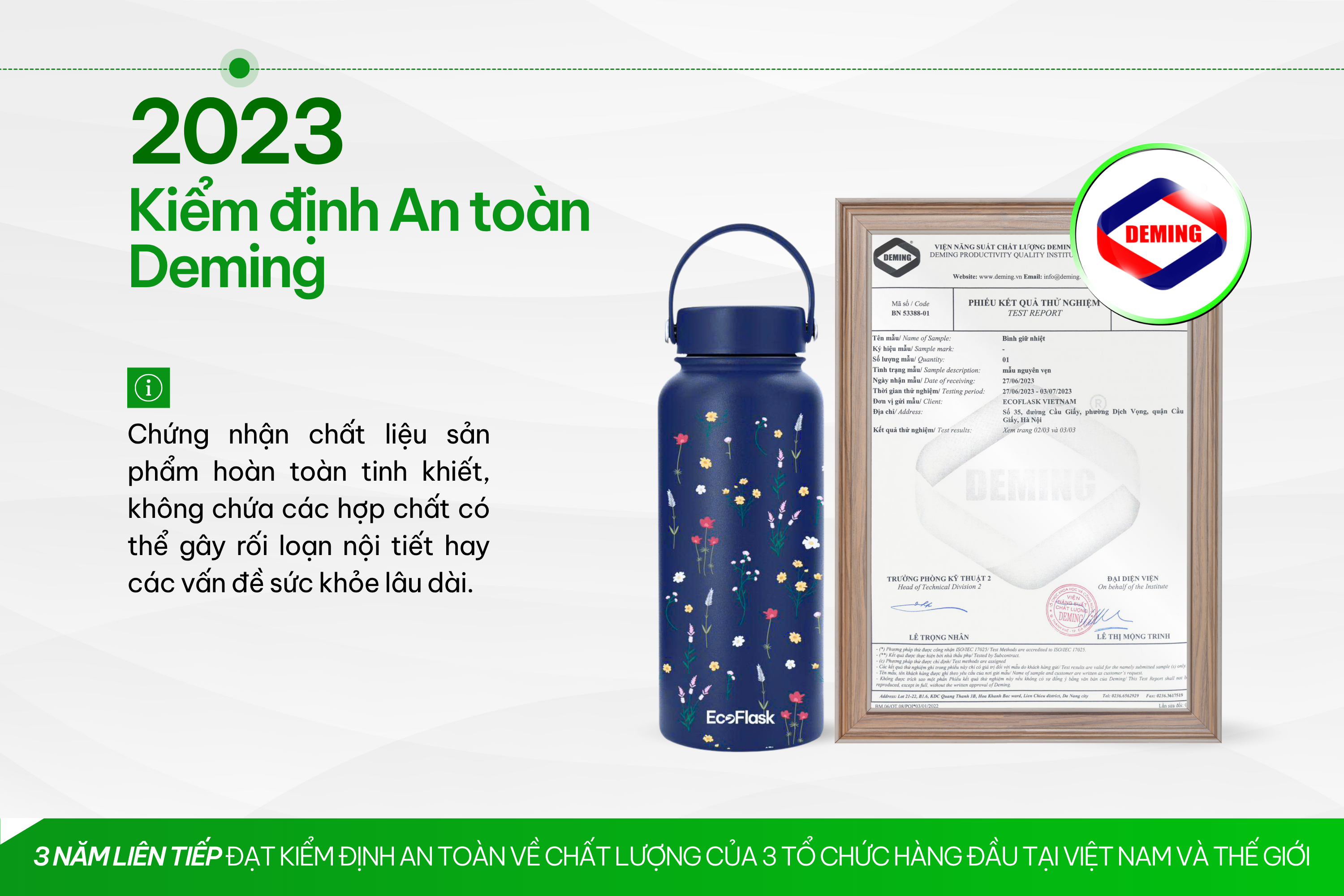 Bình giữ nhiệt EcoFlask giữ trọn niềm tin chất lượng với 3 năm liên tiếp đạt kết quả kiểm nghiệm an toàn - Ảnh 1. Bình giữ nhiệt EcoFlask giữ trọn niềm tin chất lượng với 3 năm liên tiếp đạt kết quả kiểm nghiệm an toàn - Ảnh 1.