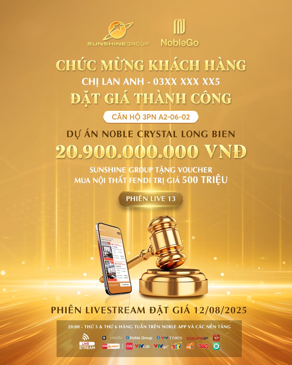 Livestream Sunshine Group 12/8: Căn hộ hàng hiệu chốt deal 20,9 tỷ đồng - Ảnh 1.