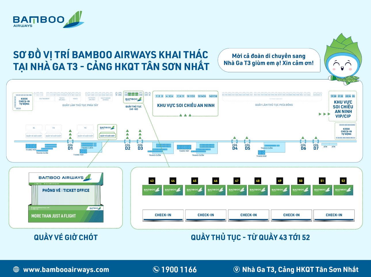 Chuyển sang ga T3, Bamboo Airways hỗ trợ gì cho hành khách?- Ảnh 2. Chuyển sang ga T3, Bamboo Airways hỗ trợ gì cho hành khách?- Ảnh 2.