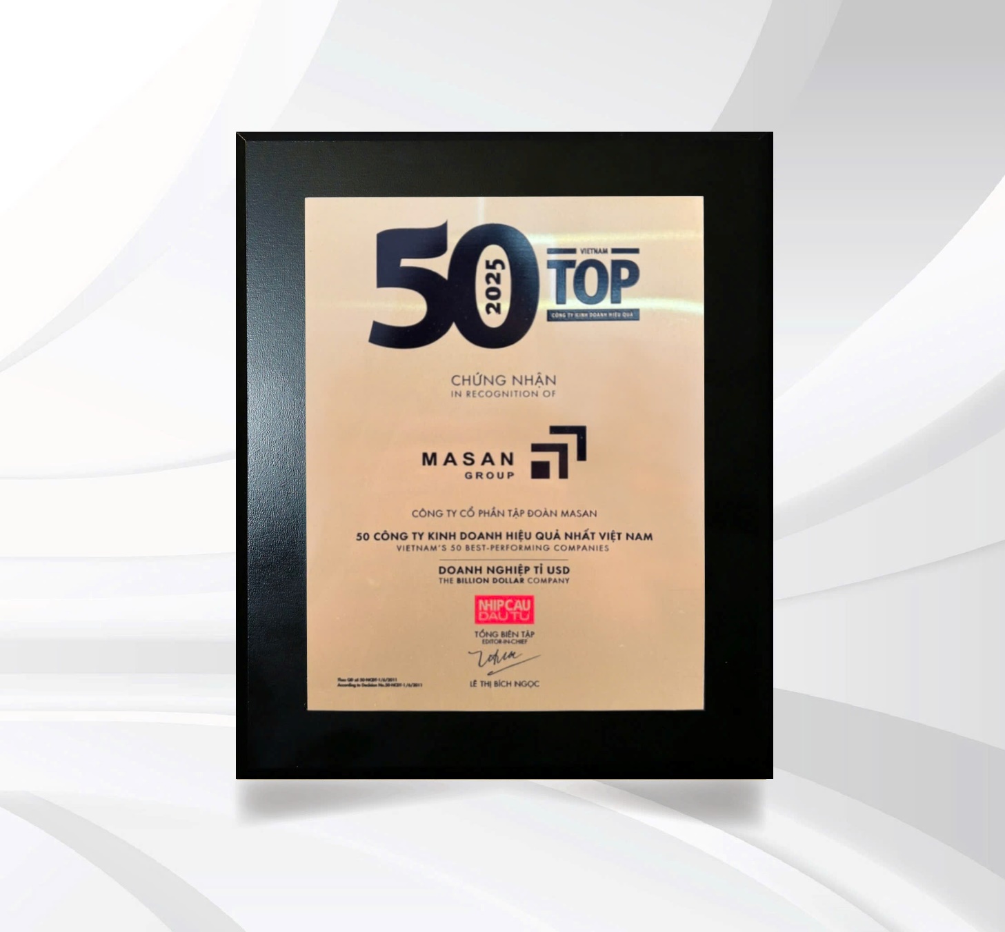 12 năm liên tiếp Masan Group đạt TOP 50 Công ty kinh doanh hiệu quả nhất Việt Nam- Ảnh 1. 12 năm liên tiếp Masan Group đạt TOP 50 Công ty kinh doanh hiệu quả nhất Việt Nam- Ảnh 1.