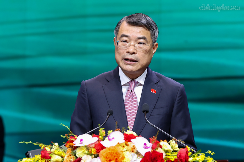 Thủ tướng Lê Minh Hưng phát biểu tại Lễ công bố các sản phẩm đạt Thương hiệu Quốc gia Việt Nam lần thứ 10 năm 2026