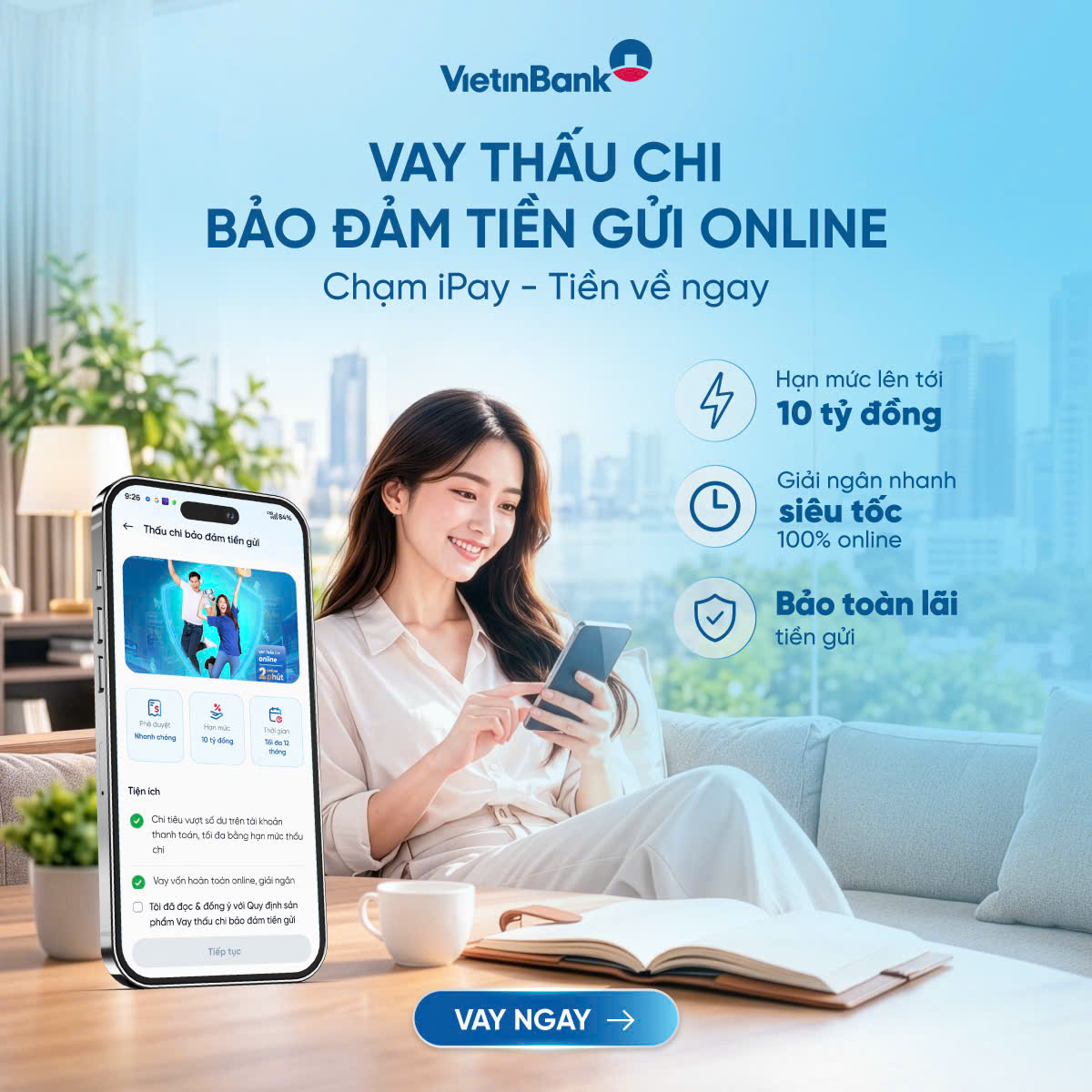 VietinBank ra mắt sản phẩm vay thấu chi bảo đảm bằng tiền gửi trực tuyến- Ảnh 1.