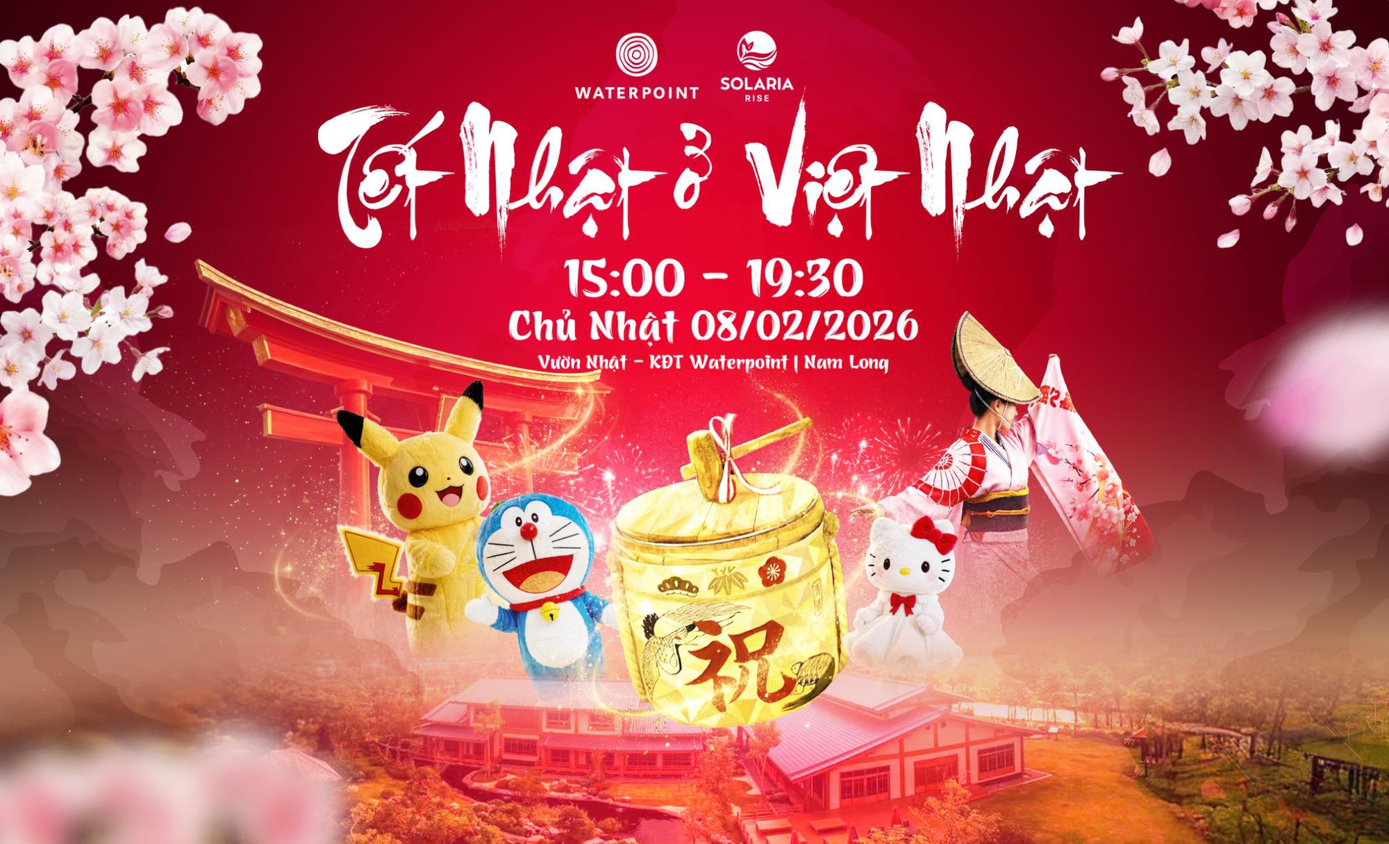 Hội hoa xuân Waterpoint 2026: Điểm du xuân “trên bến dưới thuyền” đặc sắc- Ảnh 3.