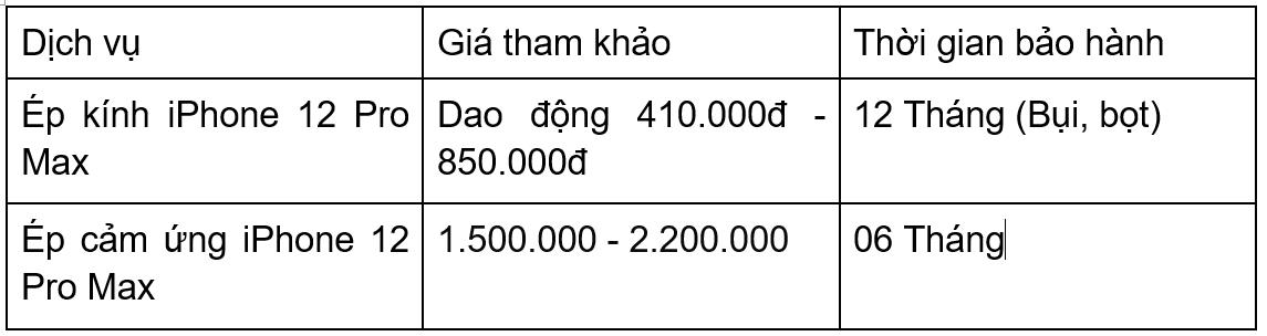 Ép kính iPhone 12 Pro Max: Bảng giá tốt và phân biệt với thay màn hình 2026 - Ảnh 3. Ép kính iPhone 12 Pro Max: Bảng giá tốt và phân biệt với thay màn hình 2026 - Ảnh 3.