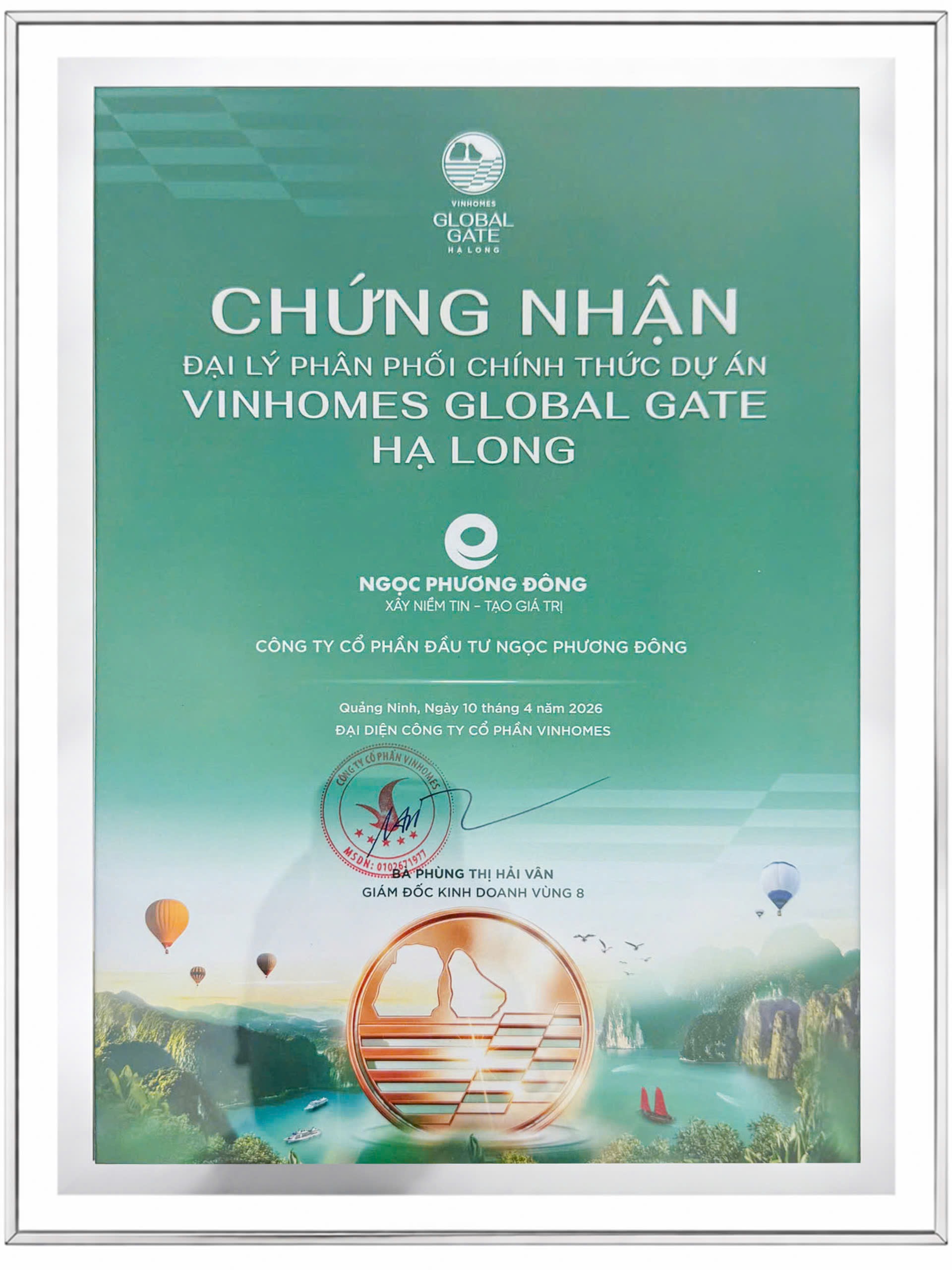Ngọc Phương Đông trở thành đại lý phân phối chính thức dự án Vinhomes Global Gate Hạ Long - Ảnh 1.