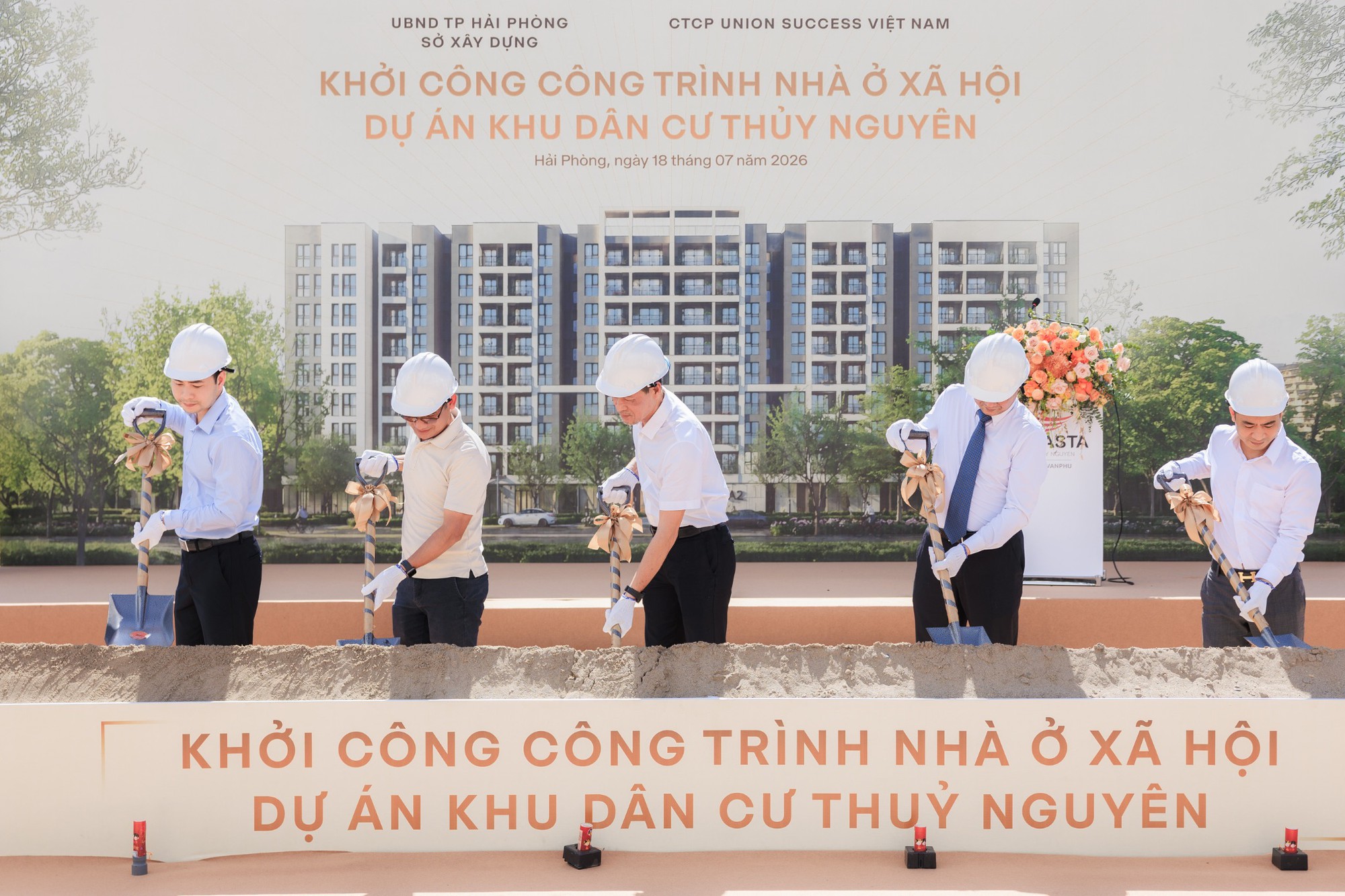 Khởi công khu nhà ở xã hội quy mô gần 1.000 căn tại Khu đô thị Vlasta – Thủy Nguyên- Ảnh 1. Khởi công khu nhà ở xã hội quy mô gần 1.000 căn tại Khu đô thị Vlasta – Thủy Nguyên- Ảnh 1.