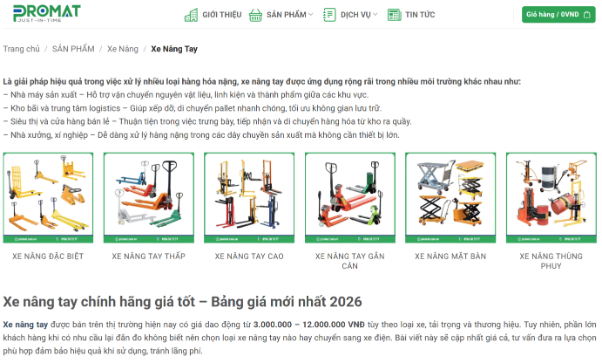 PROMAT &ndash; C&ocirc;ng ty b&aacute;n xe n&acirc;ng tay uy t&iacute;n tại Việt Nam 2026 - Ảnh 3.