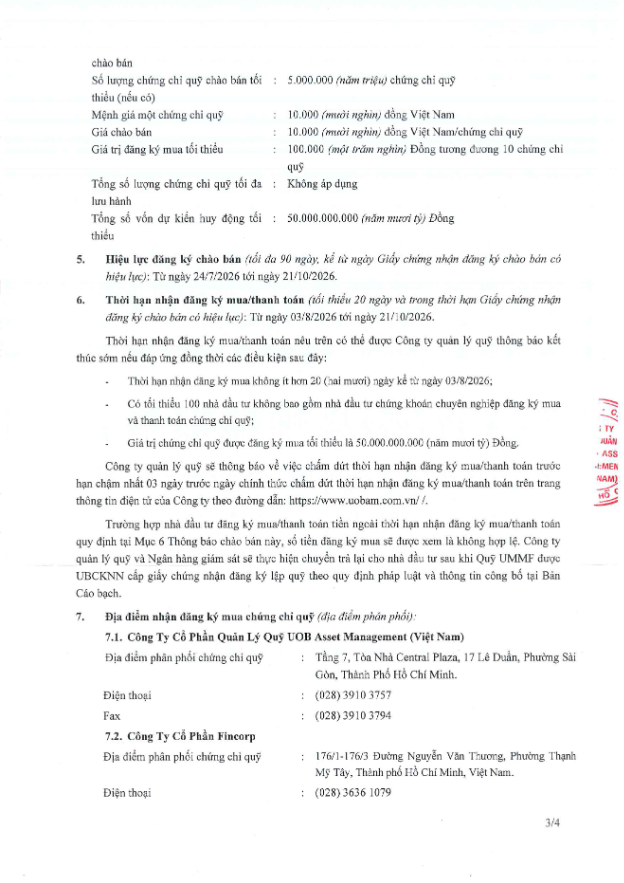 UOBAM (Việt Nam) thông báo chào bán chứng chỉ Quỹ UMMF ra công chúng- Ảnh 3.