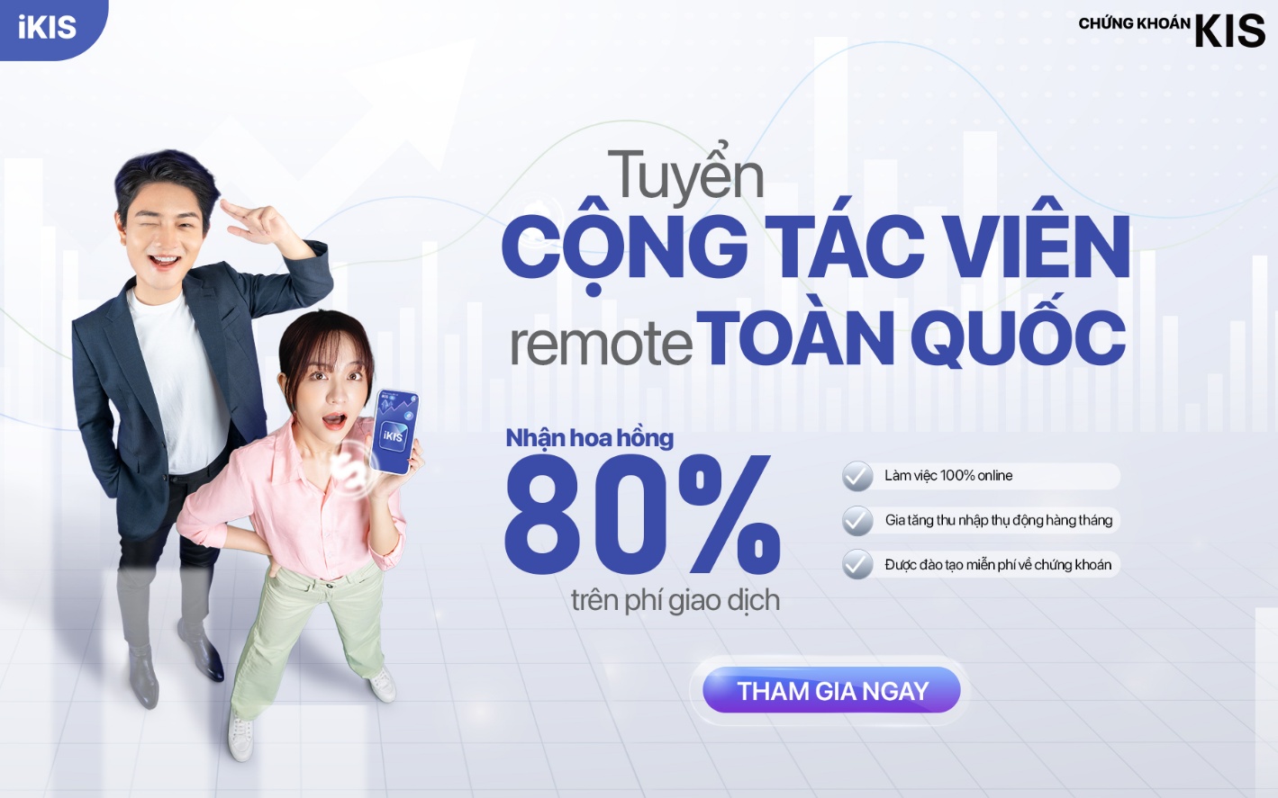 Chứng khoán KIS tuyển cộng tác viên, hoa hồng tới 80% phí giao dịch- Ảnh 1. Chứng khoán KIS tuyển cộng tác viên, hoa hồng tới 80% phí giao dịch- Ảnh 1.