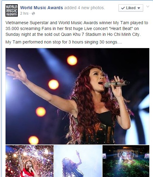 Live concert Mỹ T&acirc;m được fan giải thưởng uy t&iacute;n thế giới nhắc đến 1