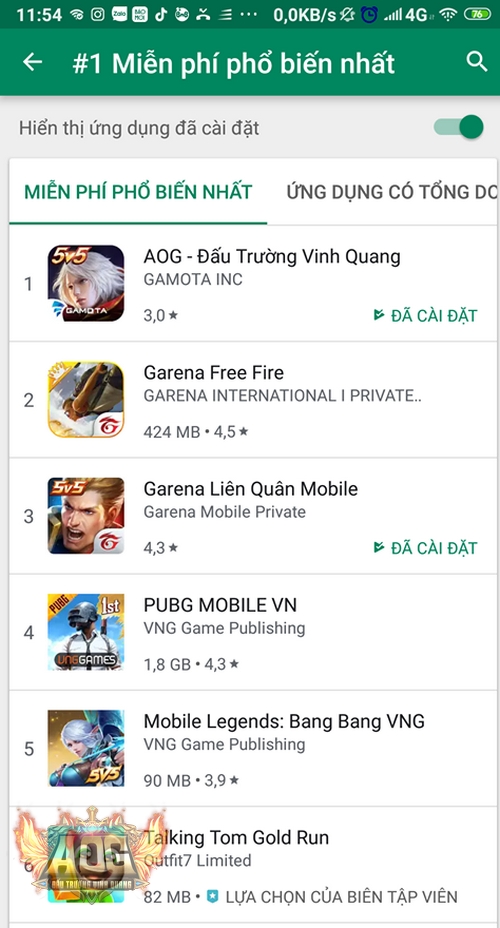 AOG – Đấu Trường Vinh Quang chiếm giữ vị trí Top 1 trên Google Play Store sau 24h ra mắt - Ảnh 4.