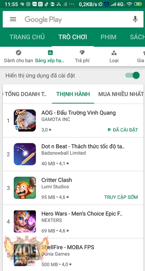 AOG – Đấu Trường Vinh Quang chiếm giữ vị trí Top 1 trên Google Play Store sau 24h ra mắt - Ảnh 5.