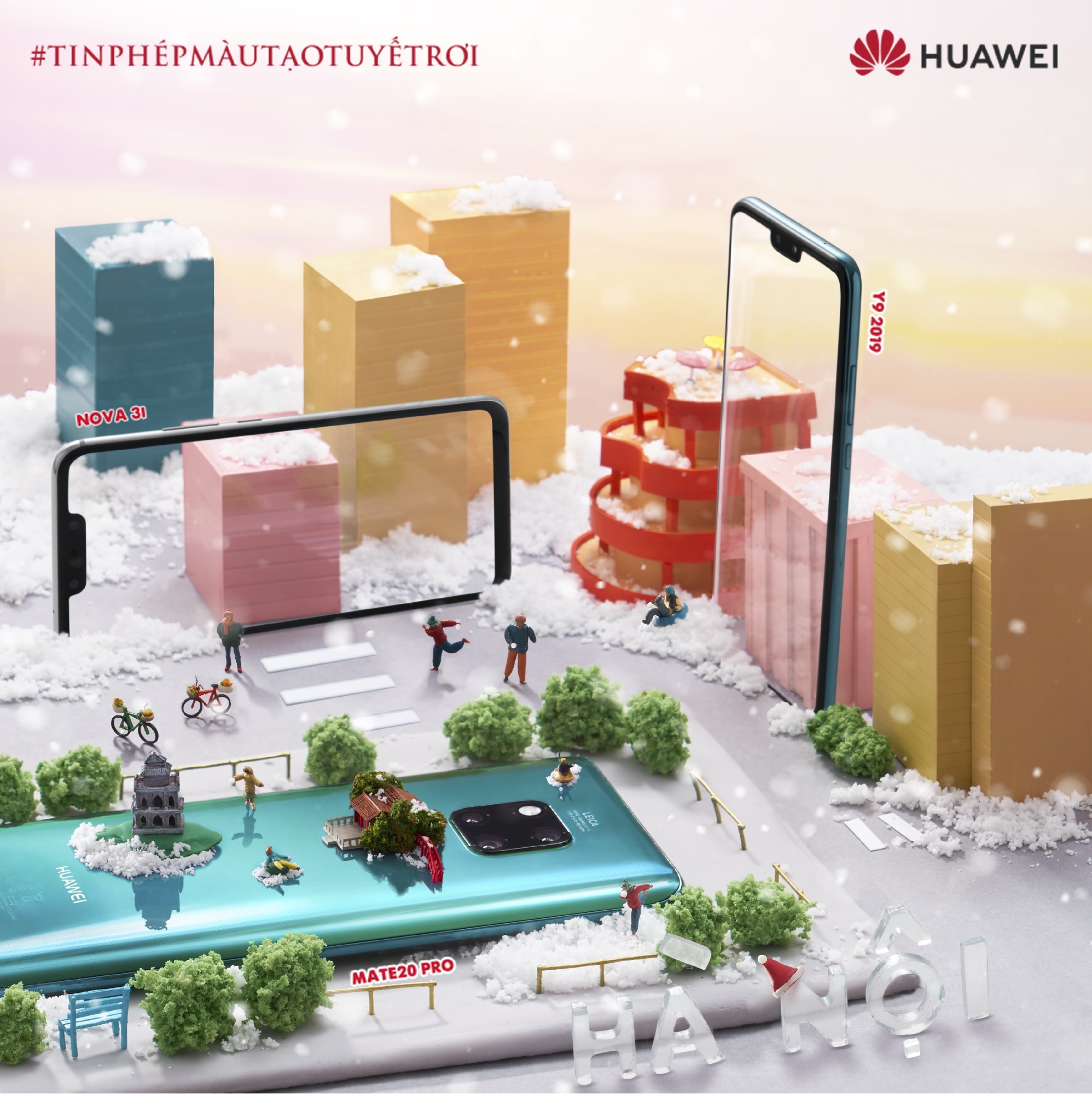 “Mang” tuyết đến Hội An, Hồ Chí Minh… Huawei khiến cộng đồng mạng thích thú - Ảnh 3.