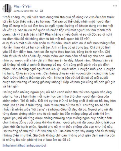 Nhà văn Phan Ý Yên: “Phải chăng phụ nữ Việt Nam đang thứ tha quá dễ dàng!” - Ảnh 2.