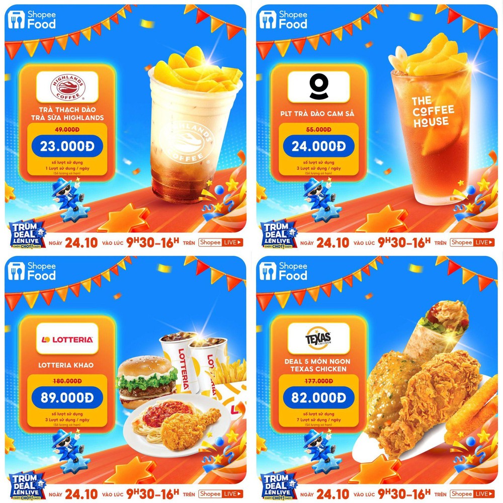 Rủ nhau nhập tiệc, săn deal món ngon giảm đến 50% cùng ShopeeFood trên Trùm Deal Lên Live 24.10 - Ảnh 1.